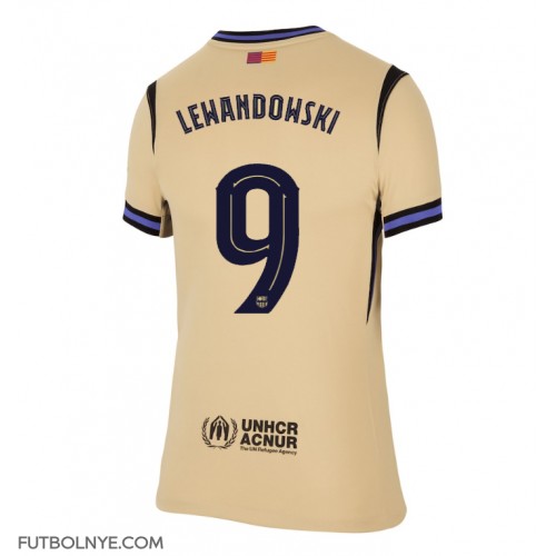 Camiseta Barcelona Robert Lewandowski #9 Visitante Equipación para mujer 2025-26 manga corta